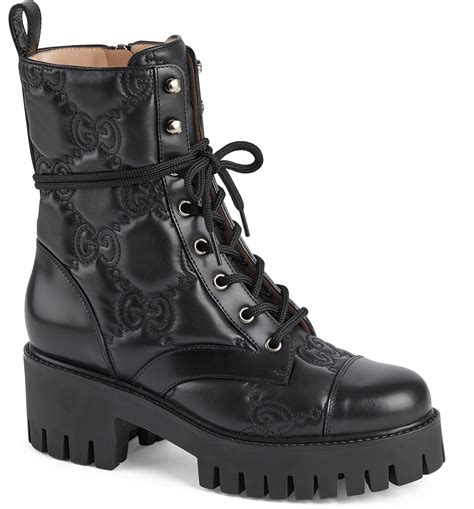 gucci silver combat boots